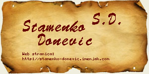 Stamenko Donević vizit kartica